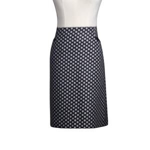Talbots Womens Size 10 Skirt Wool Blend Polka Dot Lined Blue and White